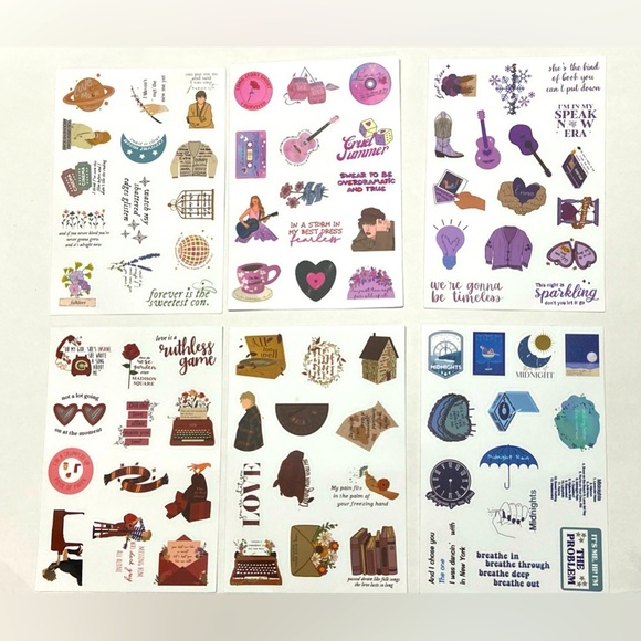 Taylor Swift  - 6 Stickers Sheets 🎤 - Picture 1 of 6